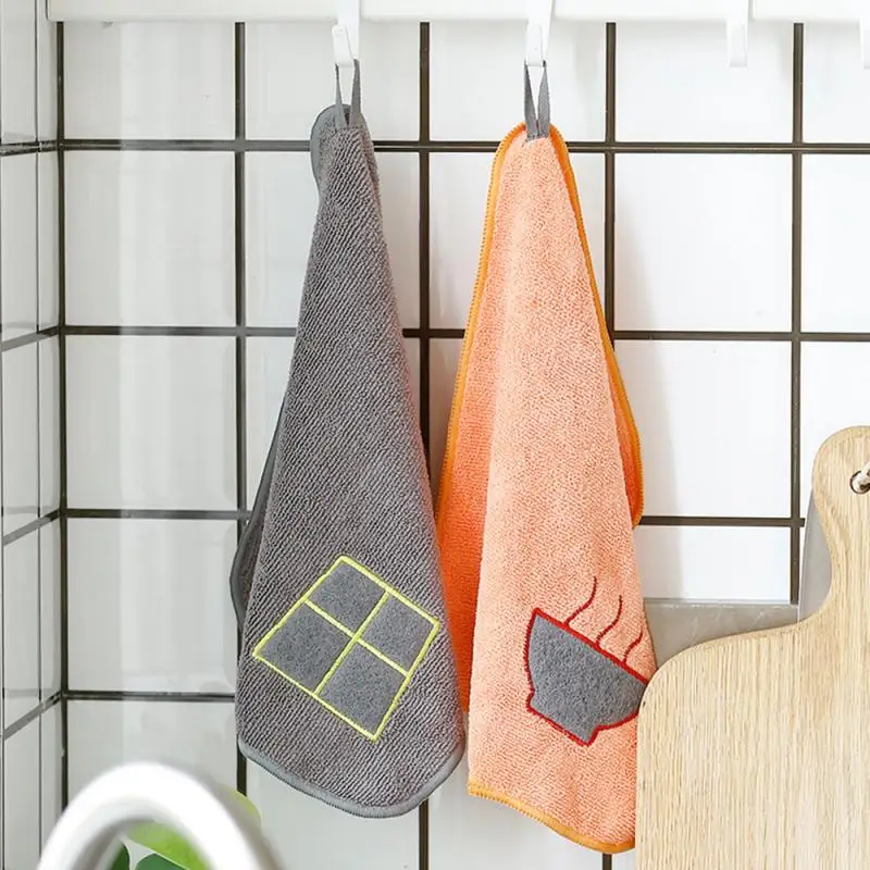 Hangable Кухня из микрофибры с впитывающей подкладкой ткань блюдо губки Чистящая салфетка Полотенца бытовые чистящие средства