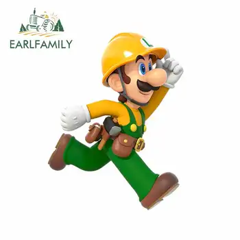 

EARLFAMILY 13cm x 10cm for File_Builder Luigi Run Vinyl Car Sticker Windshield Refrigerator Windows Waterproof Decals