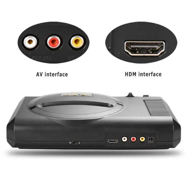 GTIPPOR 16BIT HD MEGA DRIVE MD1 TV VIDEO GAME CONSOLE WITH HDMI AV OUTPUT 2.4G WIRELESS CONTROLLER
