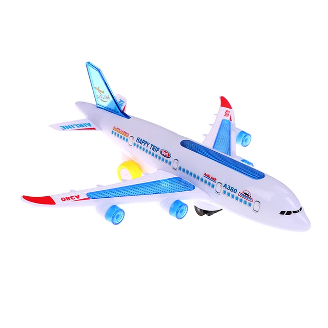New DIY Assembly Airbus Aircraft Autopilot Flash Sound Aircraft Music Lighting Toys Electric Airplane DIY Toy for Children Kids 3