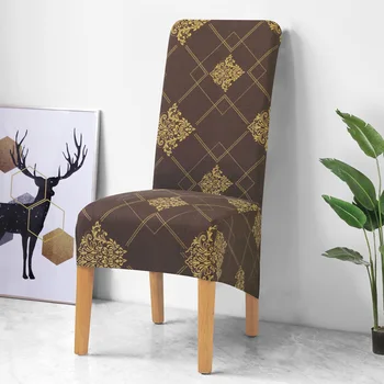 

Print Flower Long Back Chair Covers Europe Style Seat Covers Chair Covers For Hotel Party Banquet Home