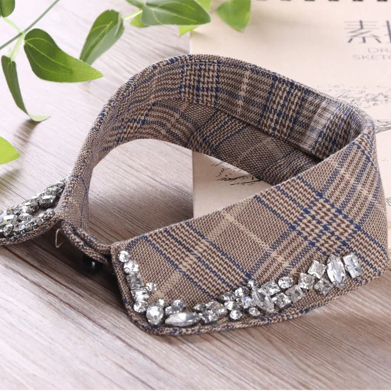 Neck Collar Женский Галстук с жемчугом, бусинами, блестками, декольте, искусственный воротник, стразы, цветок, съемный воротник, съемный воротник с отворотом, блузка, Топ - Цвет: Neck Collar
