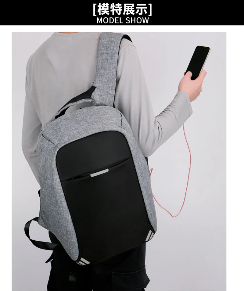Anti-theft Backpack Bag 15.6 Inch Laptop Men Backpack Waterproof Business USB Charger Rucksack Travel Backbag School Backpack