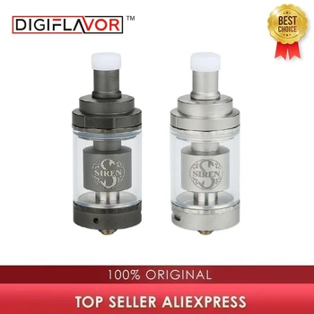 

Original Digiflavor Siren 2 GTA MTL Atomizer 2ml/4.5ml Tank Capacity 22mm/24mm Diameter Derlin & SS 510 Drip Tips MTL Tank Vapor