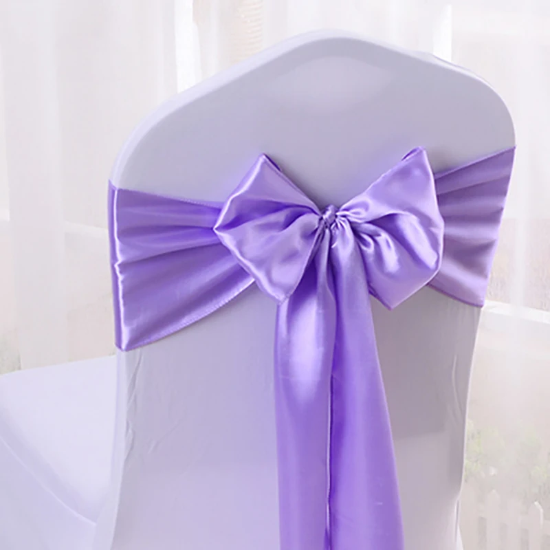 20pcs Chair Sashes Satin Silk Cloth Wedding Chair Knot Bows Seat Chair Cover Bow Sashes DIY Ribbon for Party Chair Decoration