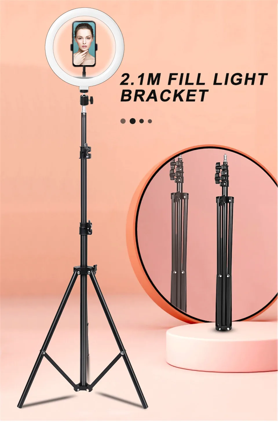 LED 링 라이트 사진 조명 Selfie 램프 유튜브 메이크업 비디오 라이브 사진 스튜디오에 대한 삼각대와 USB Dimmable
