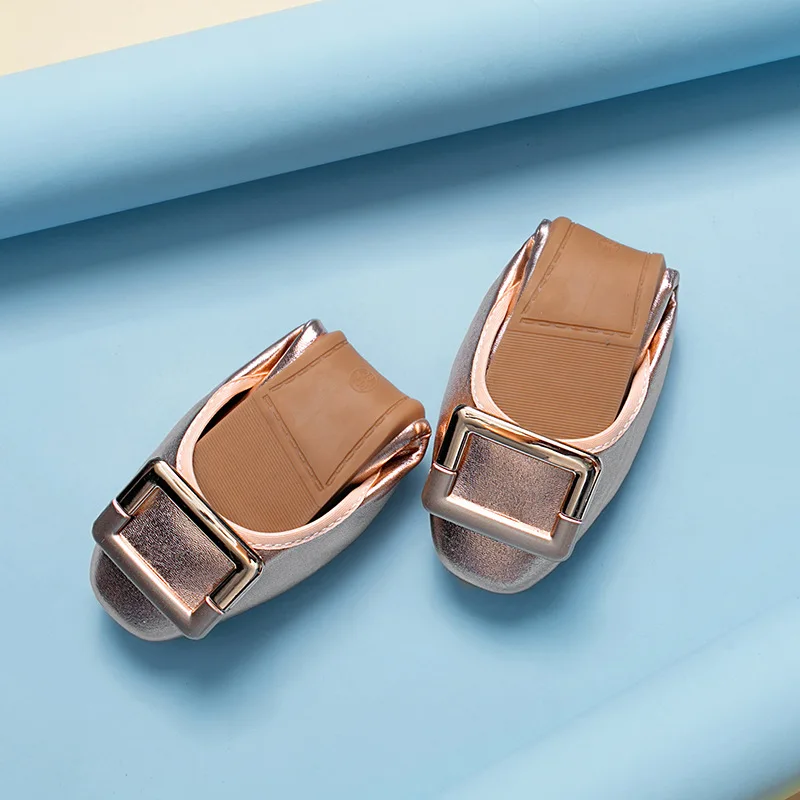 Women Shoes Fashion Ballet Flats Shoes Woman Spring/Autumn 2021 New Square Toe Slip-On Soft Bottom Plus Size 43 Shoes for Women