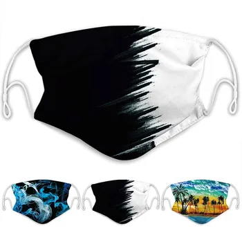 

1pc Face Cover + 2pcs Filters Adult Men And Women Printed outdoor Anti-Dust Double-layer Face-Mask Large Stock Wholesale