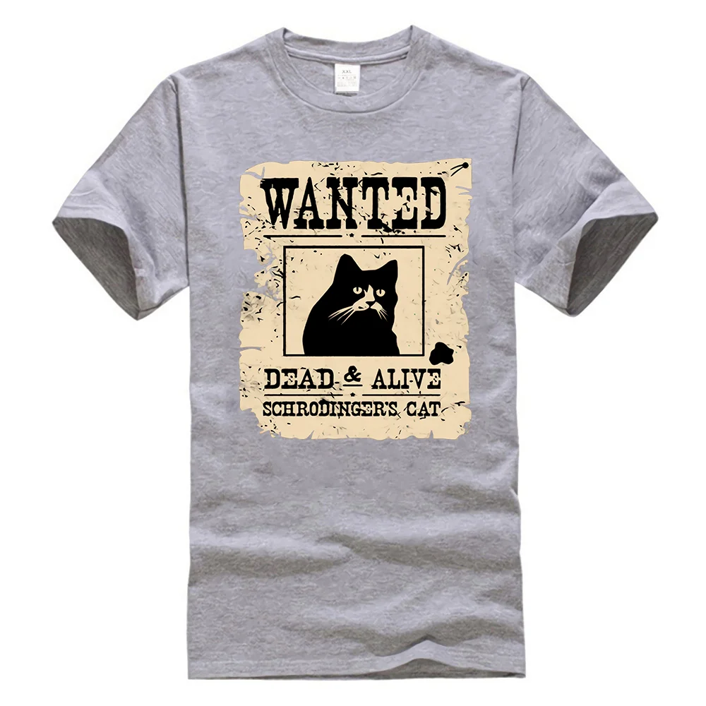 Шрёдингера футболка с рисунком кота и Schrodinger'S наука, физика Geek футболка, рубашка Harajuku футболка - Цвет: Серый
