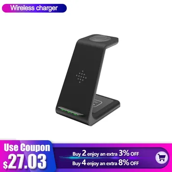 

3 in 1 Apple Samsung Wireless Charger FCC CE Certification Supports Apple Watch Airpods Pro Iphone11 Wireless Charging Stand