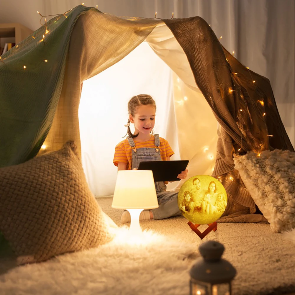Personalized Moon Lamp With Photo Text Custom Lamp 3D Printing Bedroon Night Lamp LED Moon Light Decor Touch/Tap/Remote Switch home depot dinosaur light