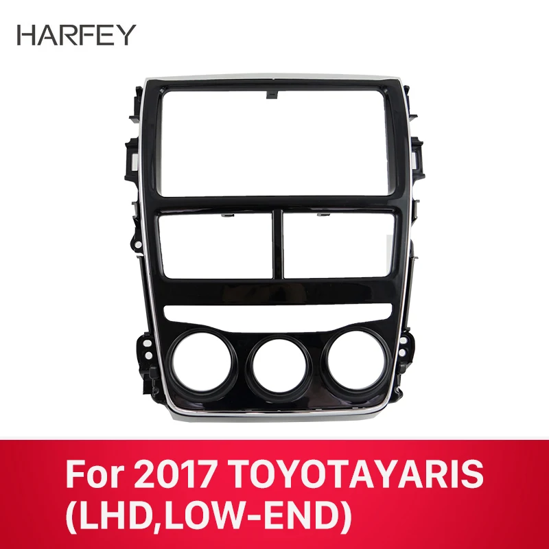 

Harfey Car Stereo Fascia Panel Radio Install No Gap 2DIN Frame Dash Trim Mount Kit For TOYOTA YARIS(Left HandDrive, BLACK) 2017