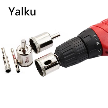 

Yalku 15pcs Diamond Coated Hole Saw Cutter Ceramic Glass Marble Drill Bit Tool Set 6-50mm