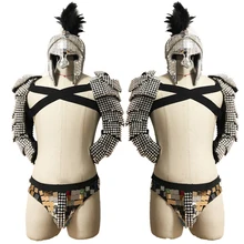 Праздничная одежда для мужчин римские Рыцари Косплей Костюм ГОГО танцевальная одежда Вечерние сценическое зеркало ручной работы одежда для ночного клуба мужской DN4563