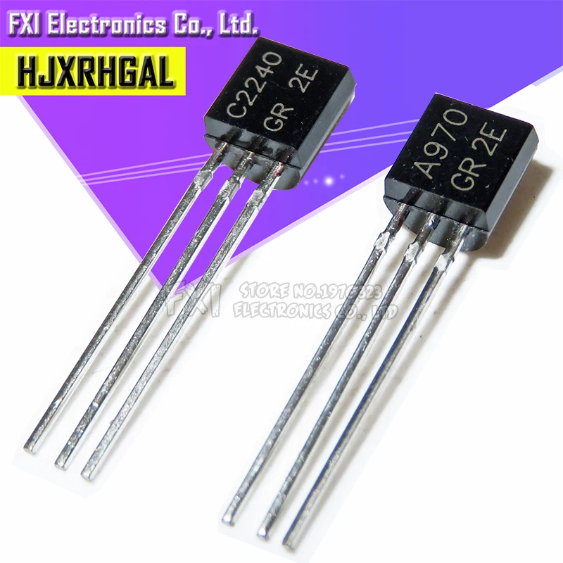 100pcs 2SA970 2SC2240 (50PCS* A970 +50PCS* C2240 ) TO92 Bipolar