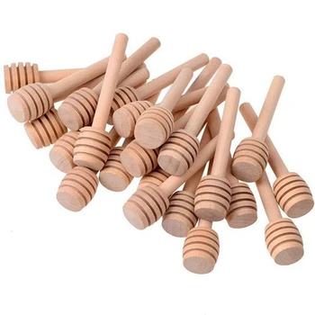 

60 Packs of Wooden Blender Honey Wooden Honey Spoons for Honey Pot Sticks, Tools for Collecting and Distributing Honey