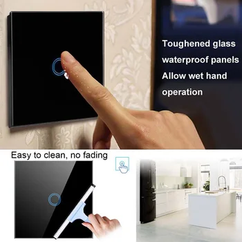 

EU/UK Standard 3 Gang 1 Way Crystal Tempered Glass Touch Screen Wall Light Smart Switch Panel White Controller Unique Hot
