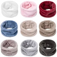 TRUENJOY Women's Winter Thick Warm Neck Scarf men New Soft Ring Scarf Scarves Unisex button Solid Color