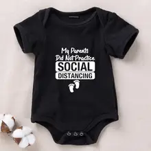 

2021 New Baby Summer Short Sleeve Fashion Baby Clothes Not Parents Practice Social My Baby Bodysuit Did Clothes Distancing C8J1