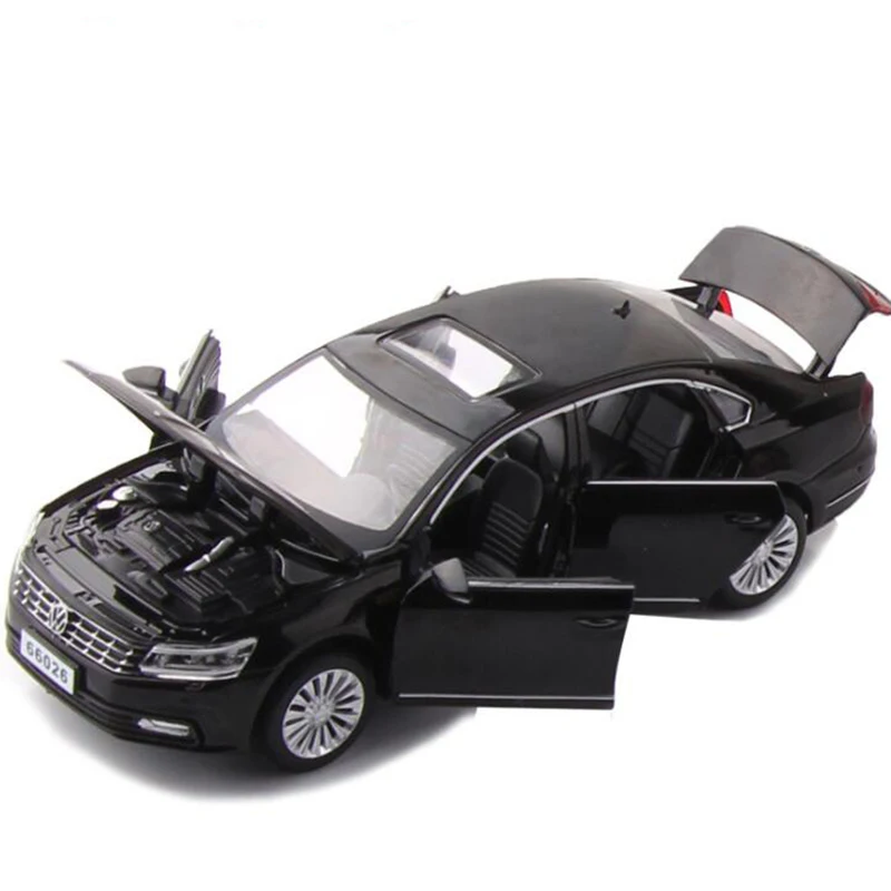 Черный 1/32 масштаб моделирование Volkswagen Passat классический автомобиль сплава литья модель звук и свет игрушка с инерционным механизмом автомобиль детские игрушки - Цвет: Черный