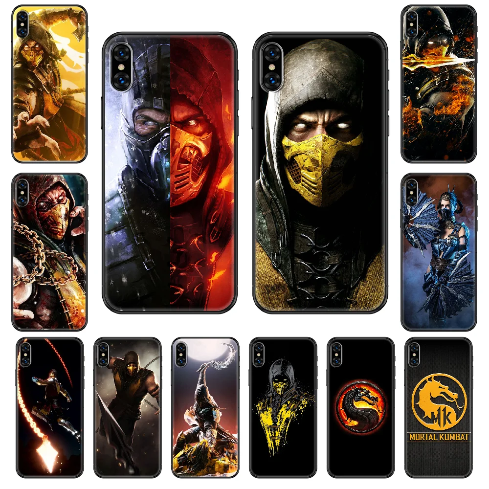 Чехол для телефона Game Mortal Kombat iphone 4 4s 5 5S SE 5C 6 6S 7 8 plus X XS XR 11 PRO MAX 2020 черный 3D