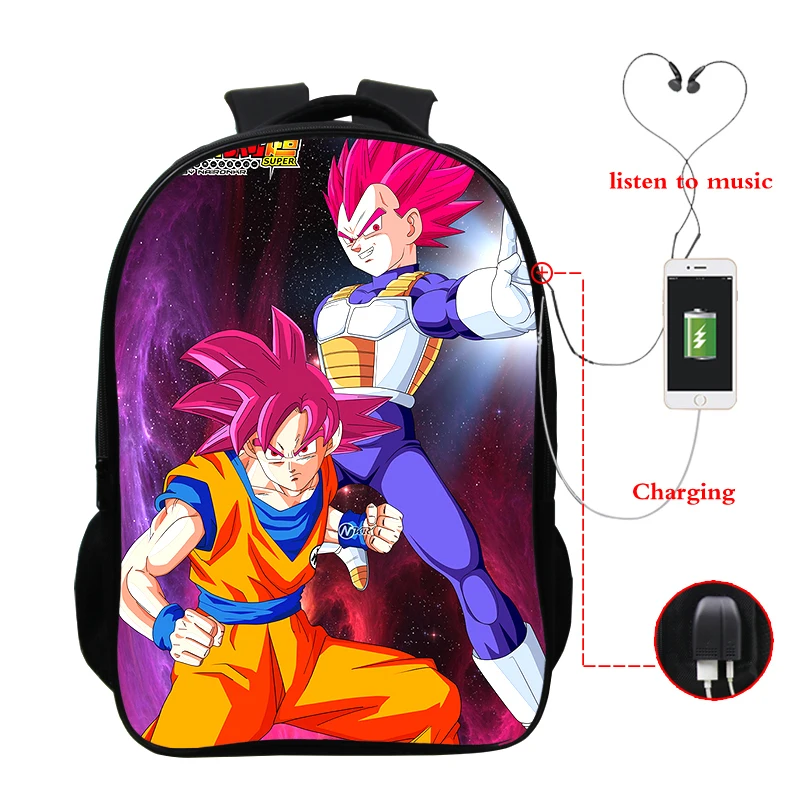 F23 USB зарядка мочилы Жемчуг дракона Супер Saiyan Dragon ball Z рюкзак аниме Гофу сумка для ноутбука школьный рюкзак для книг рюкзак для наушников - Цвет: F23