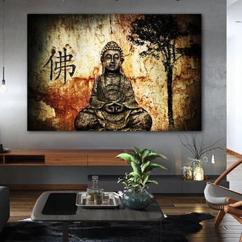 

RELIABLI ART Buddha painting Prints On Canvas Modern Home Decoration Wall Art Pictures For Living Room Bedroom Posters NO FRAME