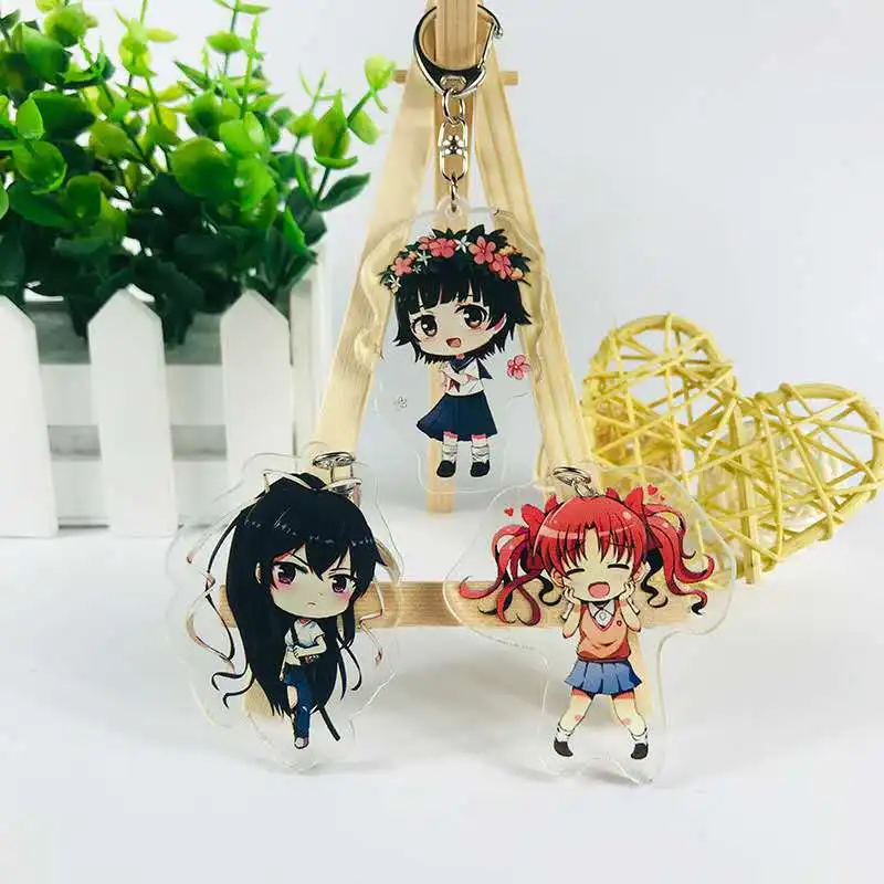 Брелок для ключей из аниме Shirai Kuroko Saten Ruiko акриловая фигурка косплея украшение