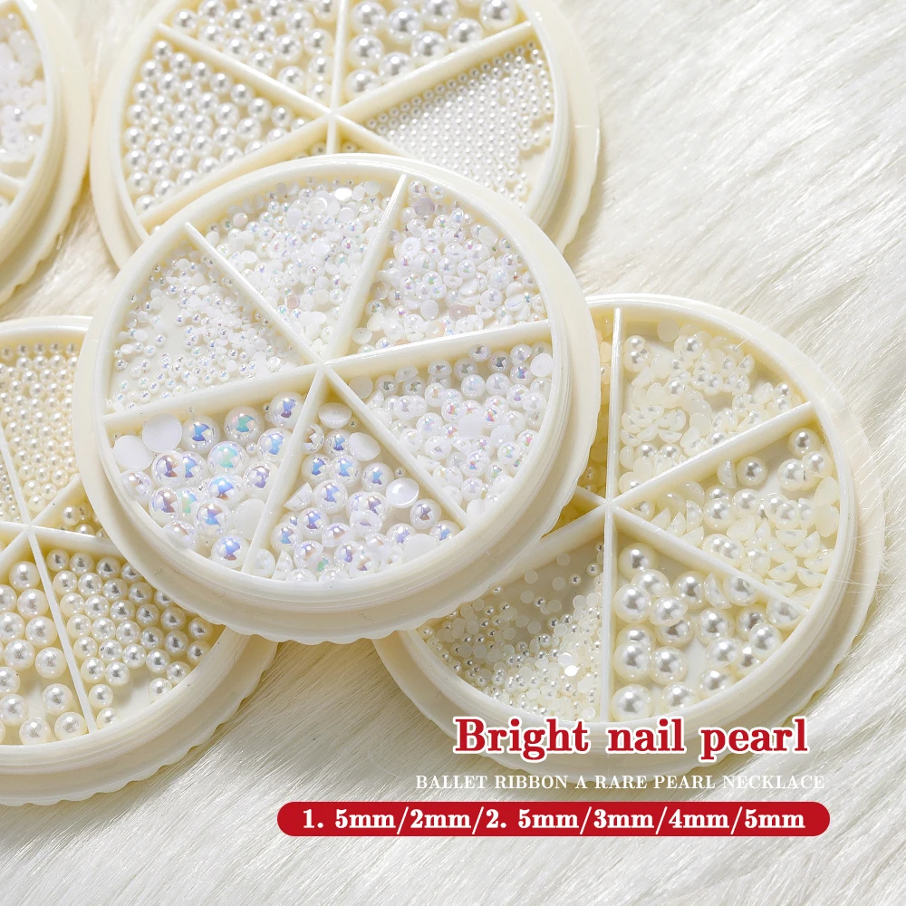 

3D newest nail decoration three-dimensional half pearl pearl decoration beauty and nail products DIY various sizes