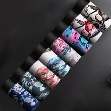 Male Panties Ice silk Traceless Men's Underwear Boxers Breathable Sexy Boxer Printed Thin Underpants Comfortable Shorts L-4XL
