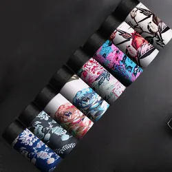 Male Panties Ice silk Traceless Men's Underwear Boxers Breathable Sexy Boxer Printed Thin Underpants Comfortable Shorts L-4XL