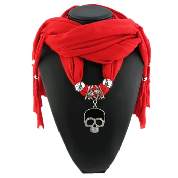 

2020 New Alloy Skull Pendant jewelry scarf necklace for women fashion Luxury brand Pendant necklace scarf