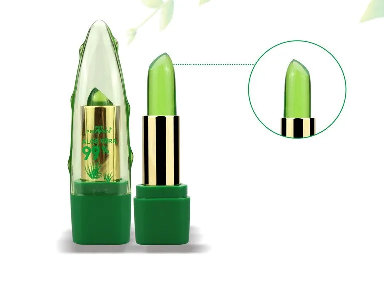 

2019 New 99% Aloe Vera Natural Temperature Change Color Jelly Lipstick Long Lasting Moistourizing Lip Makeup