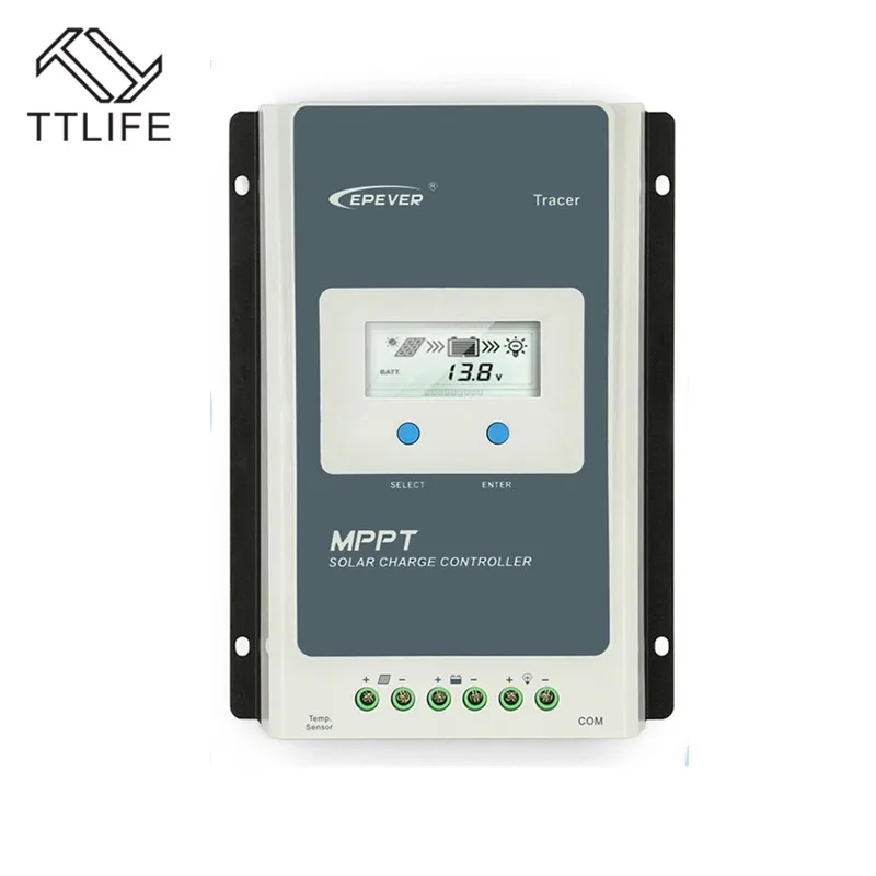 

TTLIFE MPPT 40A/30A/20A/10A Solar Charge Controller Black-Light LCD Solar Regulator for 12V 24V Lead Acid Lithium-ion Batteries