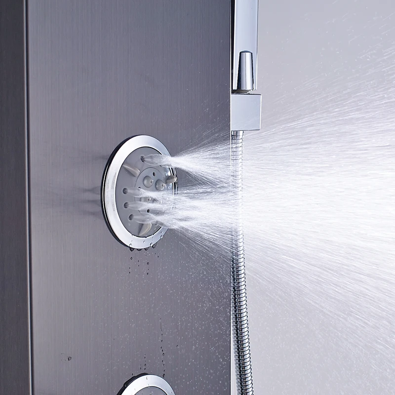 Shower-Panel-LED-Waterfall-Rainfall-Nickel-Brushed-Wall-Mounted-Bathroom-Shower-Faucet-Shower-Panel-Column-With (2)