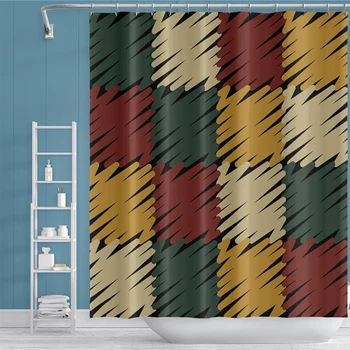 

Indina Plaid Shower Curtains Bathroom Waterproof Polyester Shower Curtain Curtain for Bathroom Shower Bohemian Home Decor Gift