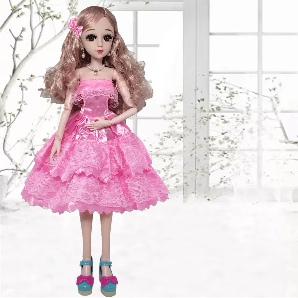 Предмет для девочки 60 см платье куклы кружевная юбка красивое платье принцессы розовый цветок Одежда для куклы 60 см - Цвет: flower dress bjd