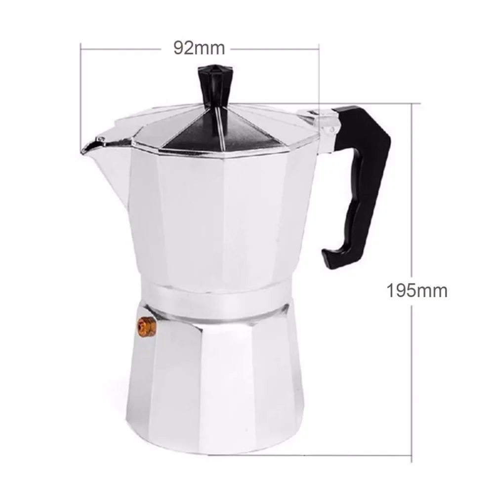 Алюминиевый 8-Angle Moka чайник 3 чашки/6 чашек эспрессо Плита Топ Кофеварка Moka эспрессо чашка Континентальный Moka Percolator горшок