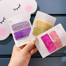 Аксессуары для волос в Корейском стиле для девочек; головной убор с квадратными цветными блестками и лазерными заколками для студентов и детей; BB Clip Bang Clip; головной убор