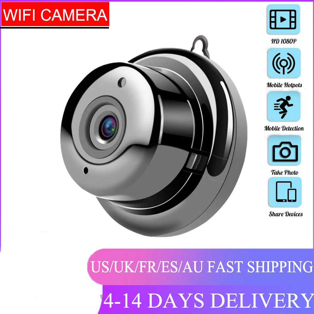 

V380 Mini Wifi Wireless Camera 1080P HD IP Security Camera IR Night Vision Camera CCTV Camera Baby Monitor Detection SD Card
