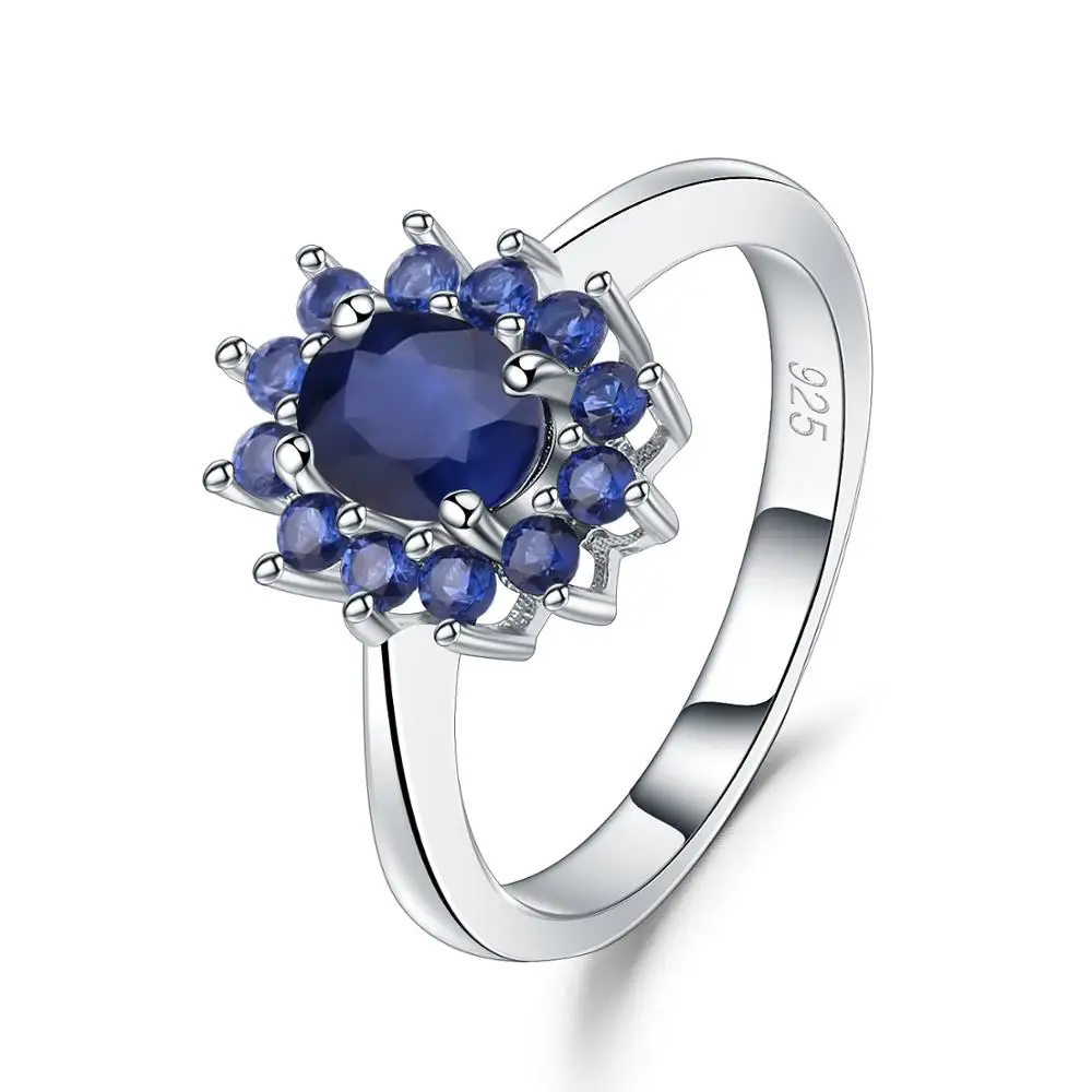 Gem's Ballet 1.89Ct натуральные синие драгоценные камни-сапфиры кольцо 925 пробы серебряные цветы классические кольца для женщин вечерние ювелирные изделия