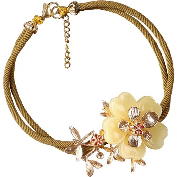 

Gold Yellow Flower Female Anklets Barefoot Sandals Foot Jewelry Leg Rope Anklets On Foot Ankle Bracelets For Women Leg Chain