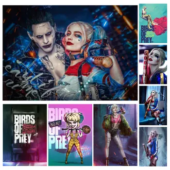 

Hot Sale 2020 Birds of Prey Joker Poster Harley Quinn No Date Mark Hight Quality Canvas Painting Wall Art Poster Home Decor