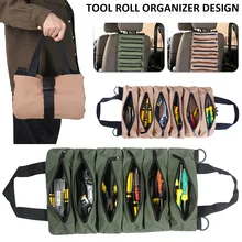 Sac à outils en toile, pochette à clé, grande capacité, étui de rangement en rouleau, outil à main pour la maison, le Camping en plein air voyage