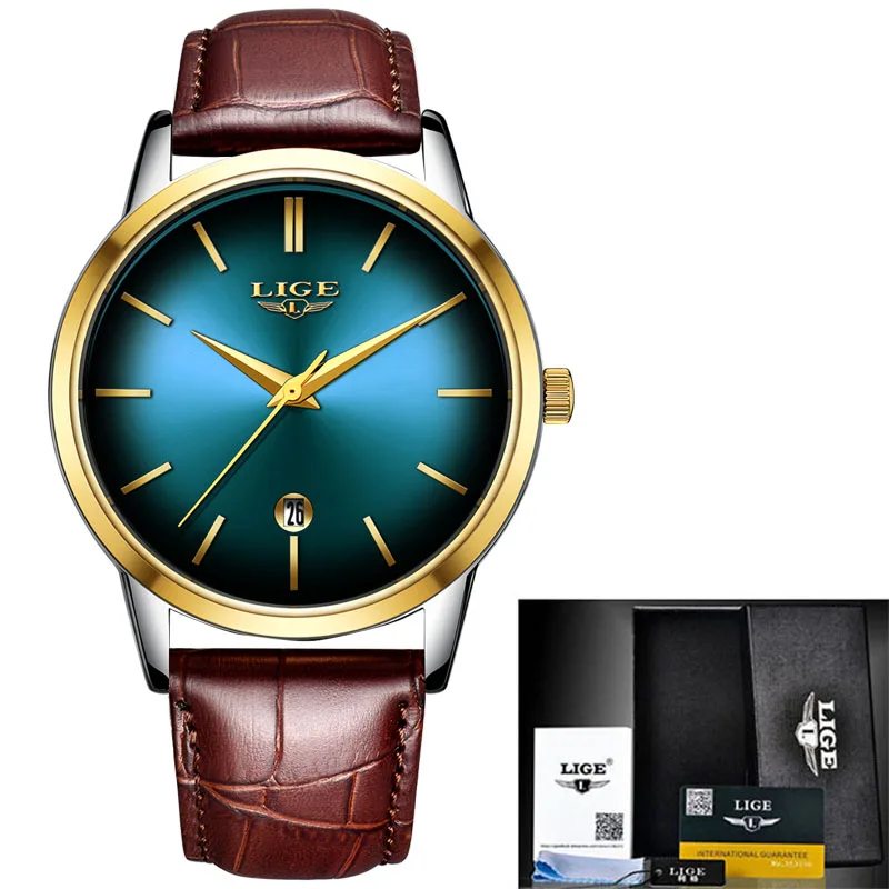 gold green LIGE новые золотые часы женские креативные стальные женские часы-браслет женские часы Relogio Feminino Montre Femme - Color: gold green