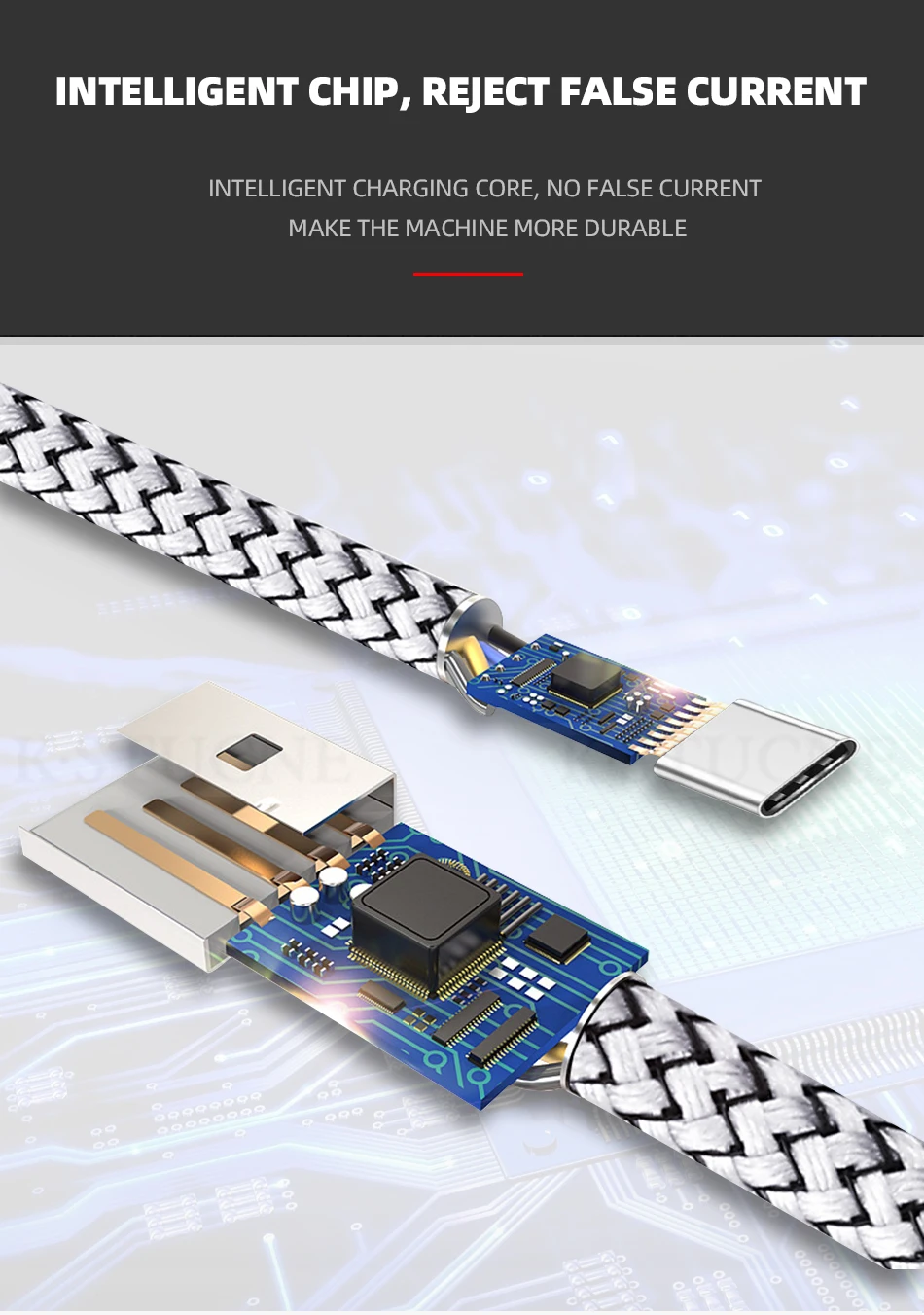 KSTUCNE usb type-C кабель для Xiaomi Redmi Note 7 mi8 mi9 USB C кабель для samsung S9 Быстрая зарядка USB-C шнур для зарядки мобильного телефона
