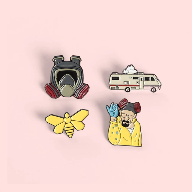  Breaking Bad-Alfileres esmaltados con forma de mariposa para coche, broche de solapa de serie de TV, broches de camisa de dibujos animados, insignia, regalo de joyería para Amigos y fanáticos _ -