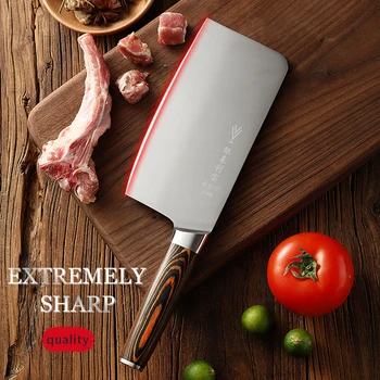

Handmade Forged High-carbon Clad Steel Kitchen Knives Cleaver Filleting Slicing Broad Butcher Knife The Color With Wooden Handle