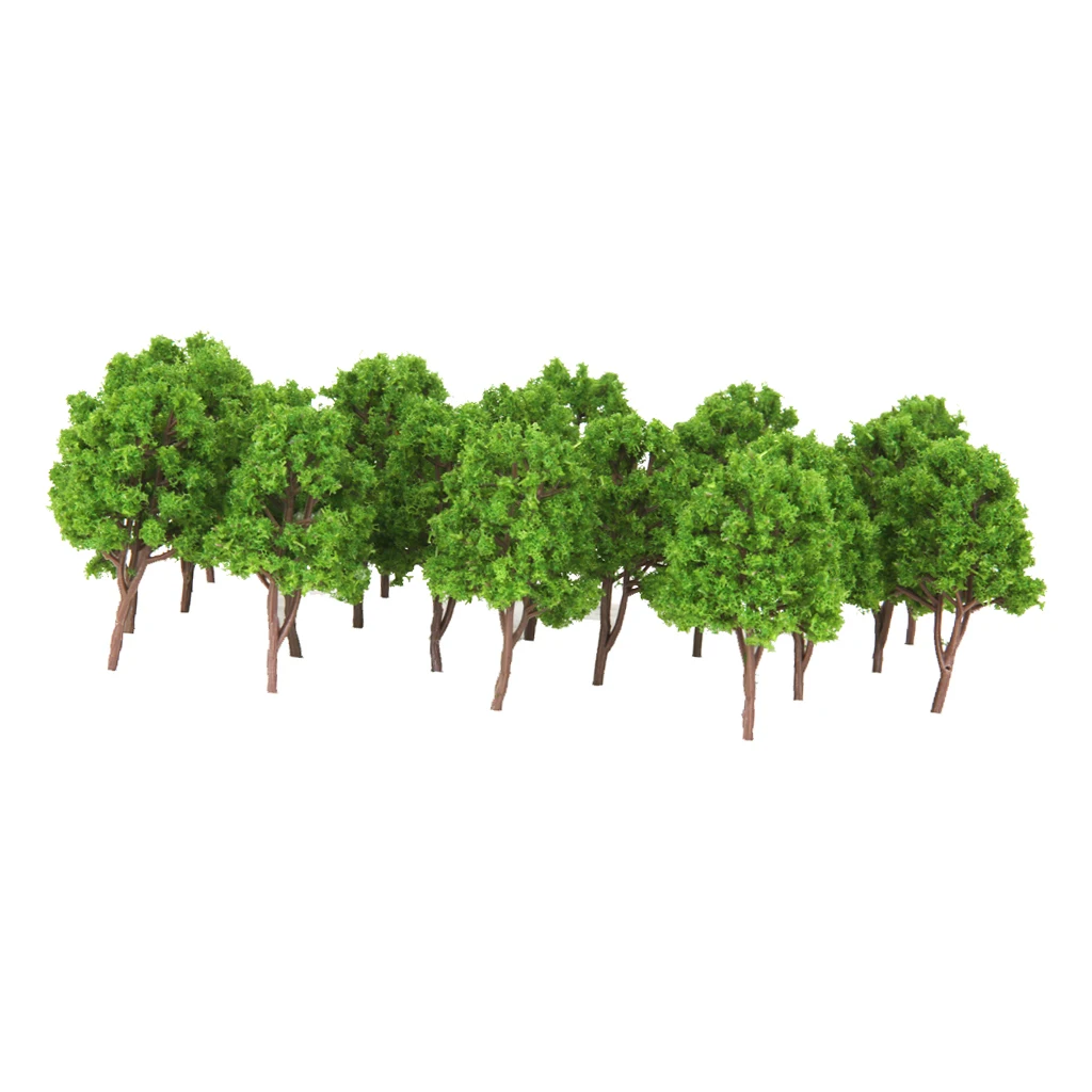 20pcs Miniature Trees for Railways Trains Layouts Architectural Supplies N Scale