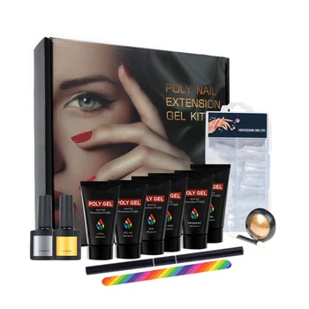 

14pcs/Set Poly Nail Extension Gel Clear UV Nail Polish Art Kit Quick Building For Nails Extensions Good Poly Gel Nail